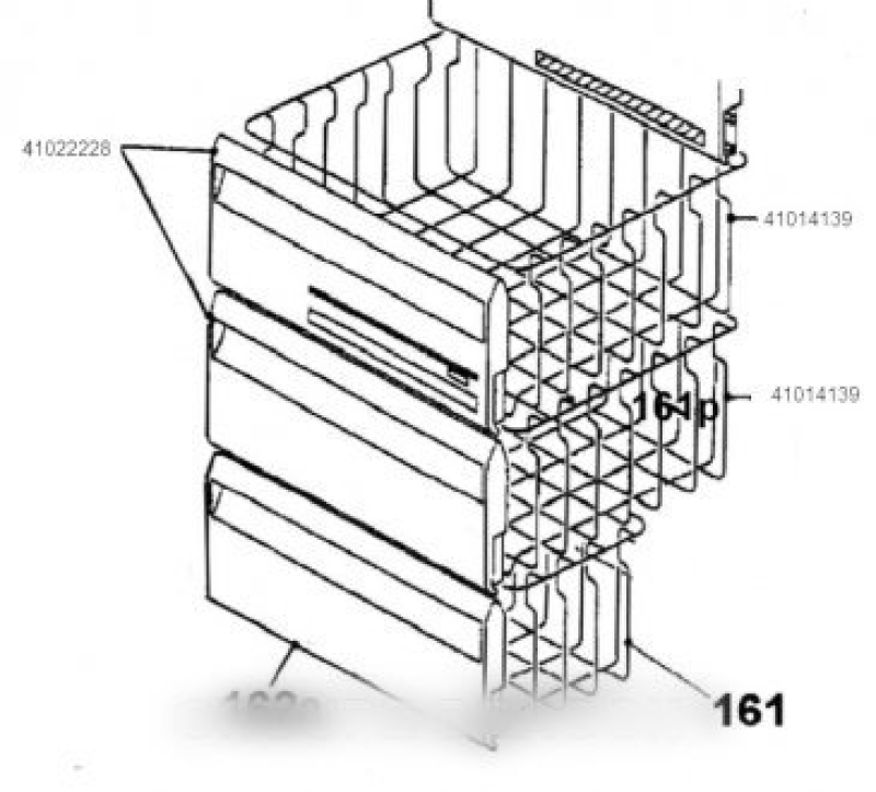 FACADE DE TIROIR PANIER INFERIEUR POUR CONGELATEUR CANDY - 41022228