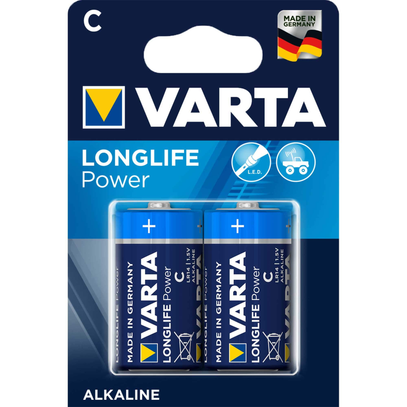 Varta Piles Alcalines High Energy LR14 Baby MN1400 4914 4014 (3014 : Longlife Batteries-Pack de 6