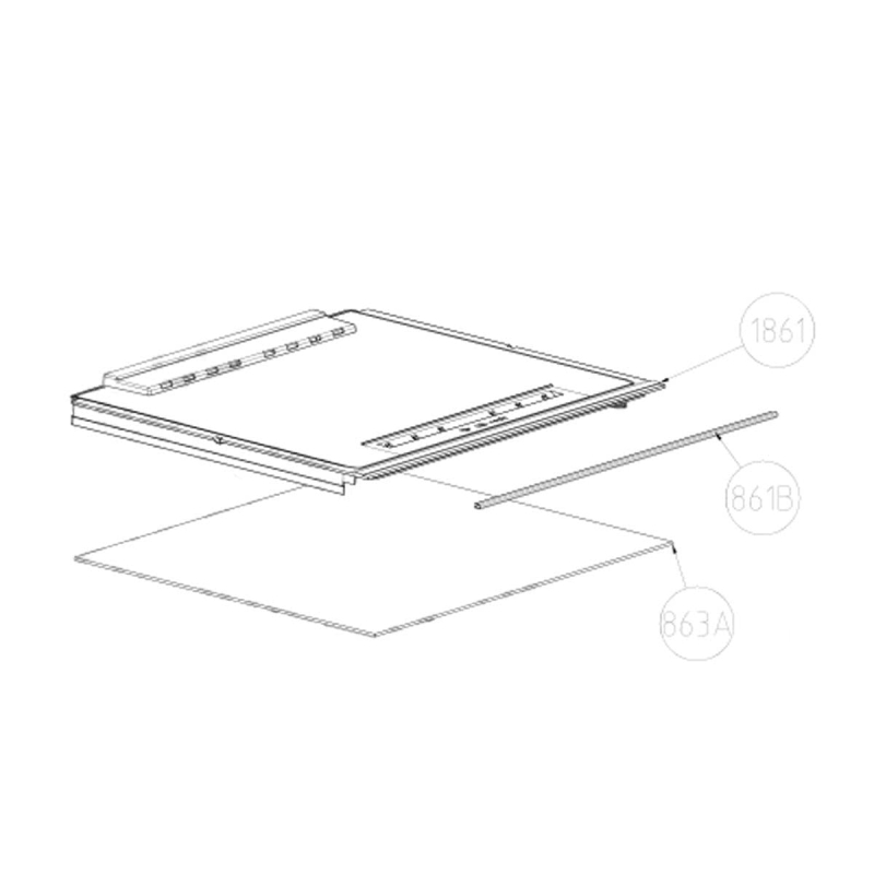 Clayette, étagère en verre 543X382 mm Réfrigérateur, congélateur 5743755400 BEKO