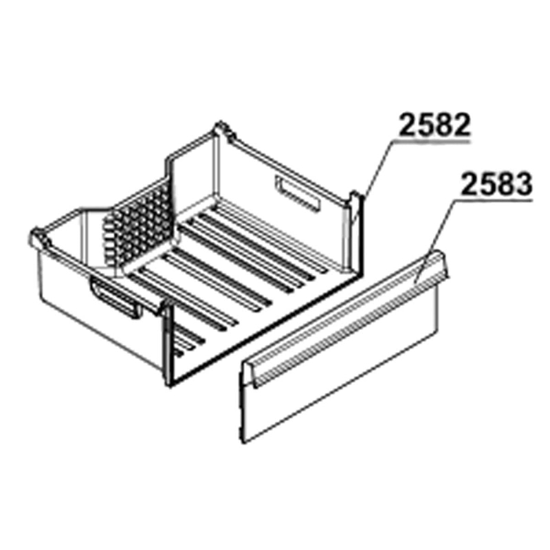 Façade bac du haut 150mm Réfrigérateur, congélateur 4638250500 BEKO