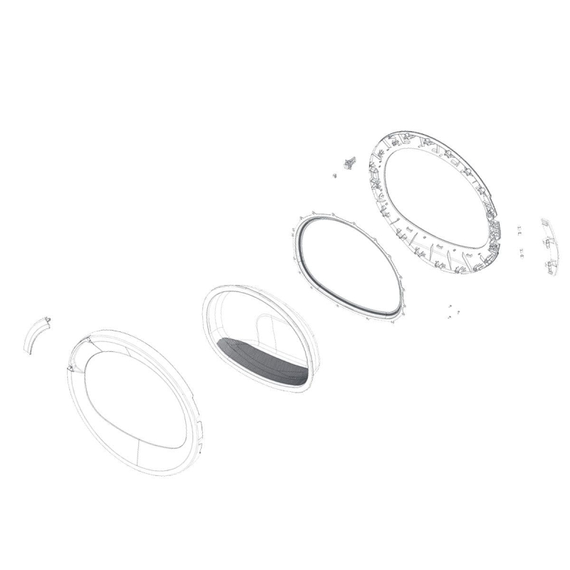 Hublot complet d'origine Sèche-linge 2978670900 ESSENTIEL B Sèche-linge 2978670900 ESSENTIEL B
