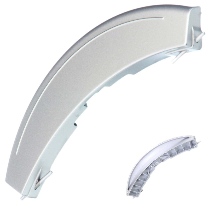 Poignée de porte gris métal avec axes d'origine Lave-linge 00490903, 12003957 BOSCH