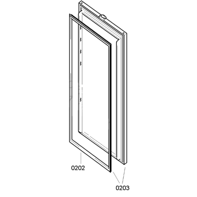 Joint de porte réfrigérateur (repère 0202) d'origine Réfrigérateur, congélateur 00241448, 241448 BOSCH