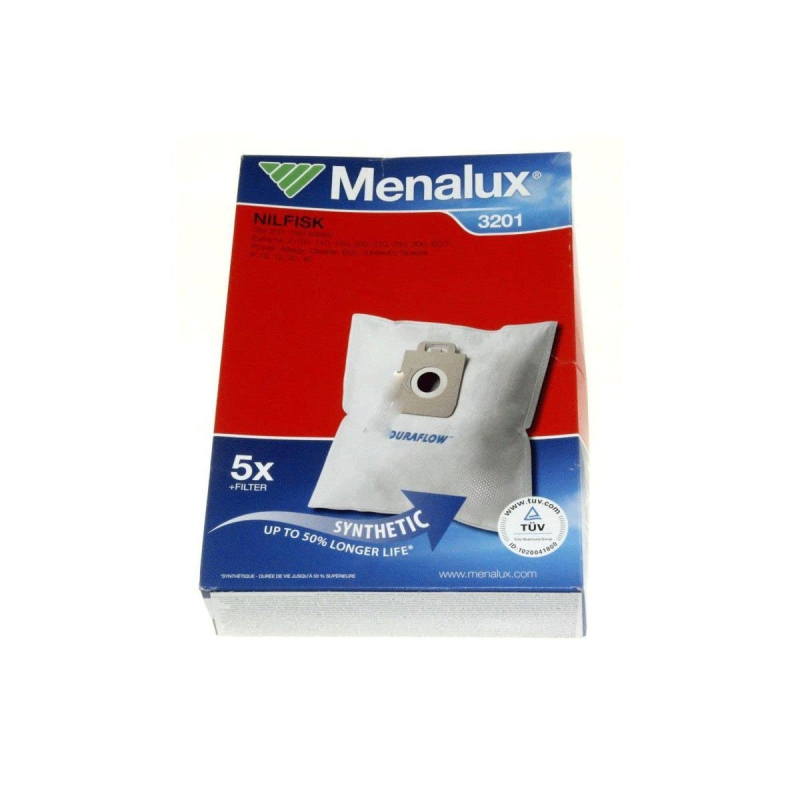 SOS Accessoire Lot 5 sacs + 1 filtre moteur Aspirateur 9001961854 NILFISK