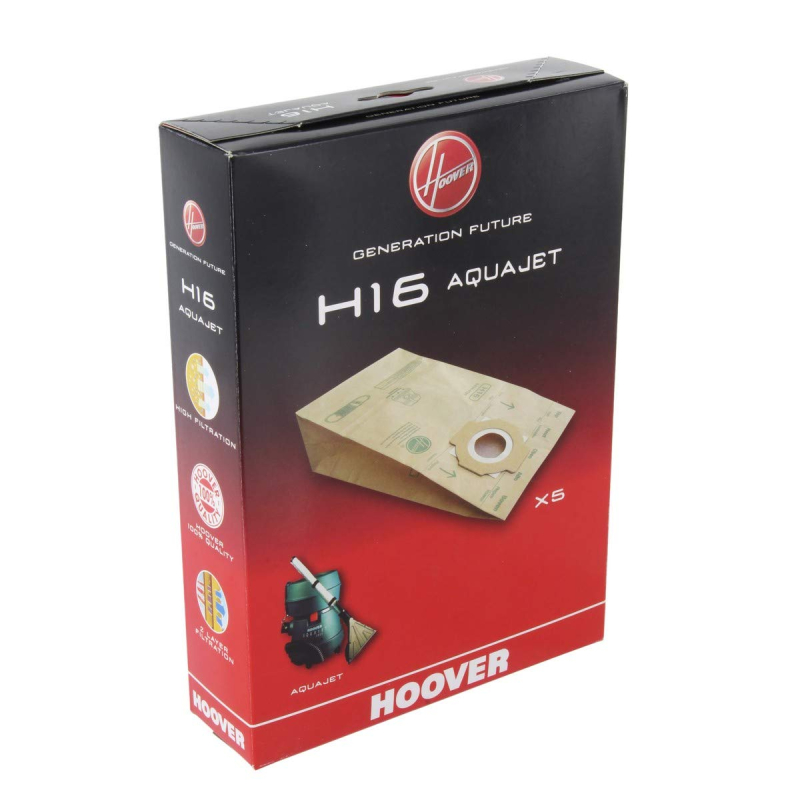 Hoover Lot de 5 sacs d'aspirateur H16 Aquajet