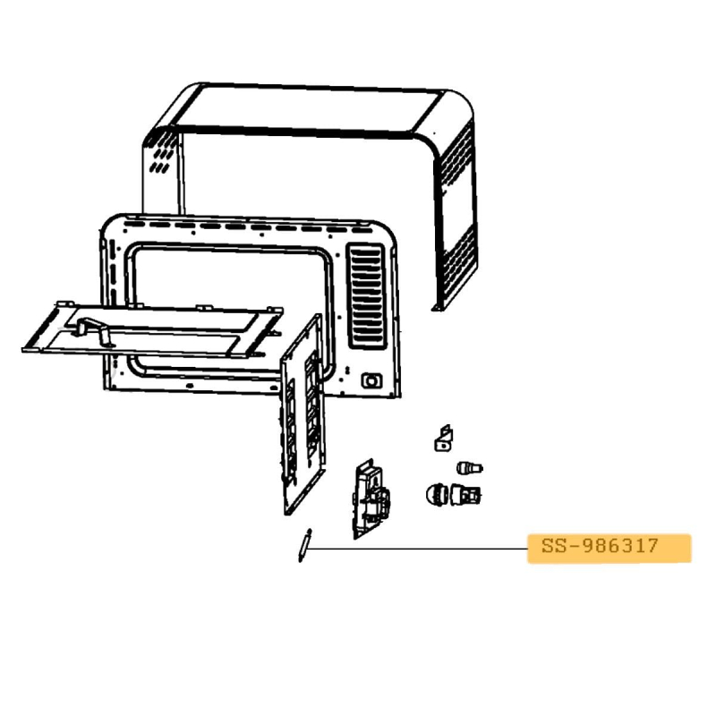 Ressort droite Four, cuisinière SS-986317 MOULINEX Four, cuisinière SS-986317 MOULINEX
