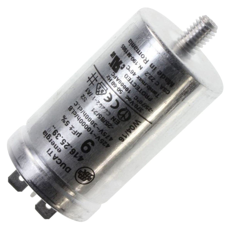 Condensateur 9UF d'origine Sèche-linge C00279463, 00416450 INDESIT