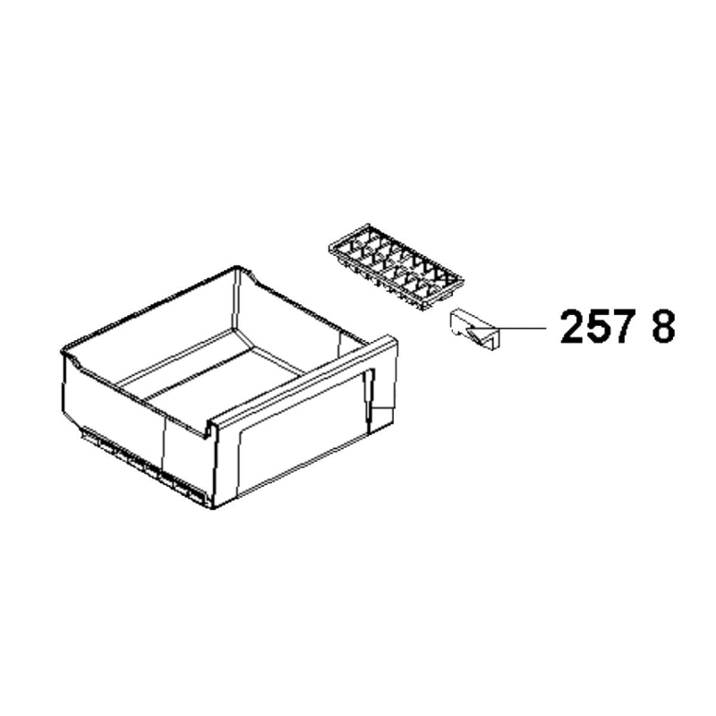 Glissière (repère 2578) d'origine Réfrigérateur, congélateur 481246818386 WHIRLPOOL Réfrigérateur, congélateur 481246818386 WHIR