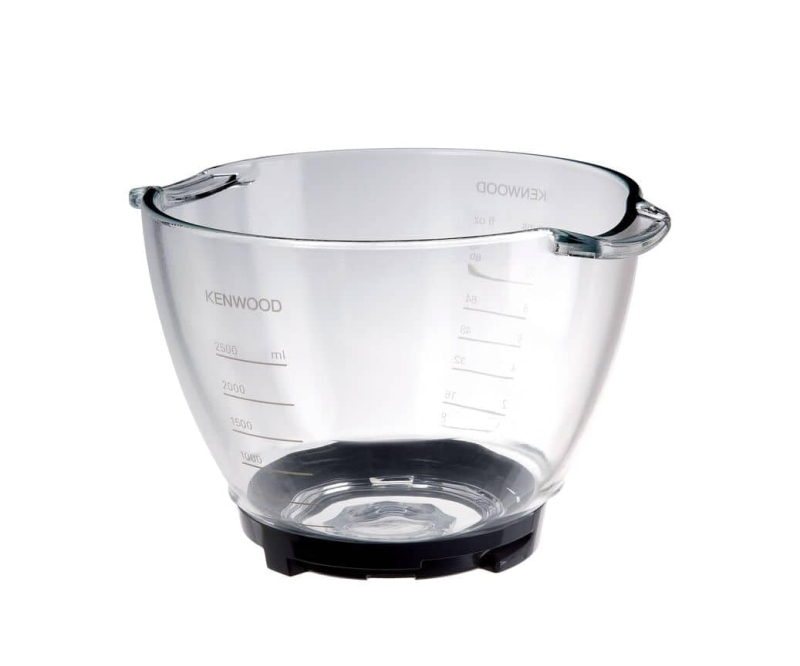 Kenwood Bol mélangeur en verre Chef AT550, accessoire pour robots de cuisine Kenwood des séries KVC 3, 5 et 7, Ecru