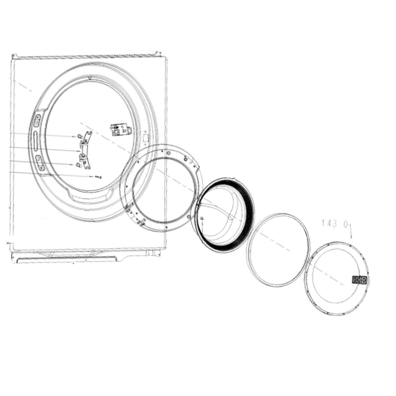 Cadre exterieur de hublot repere 1430 d'origine 481010564947 WHIRLPOOL