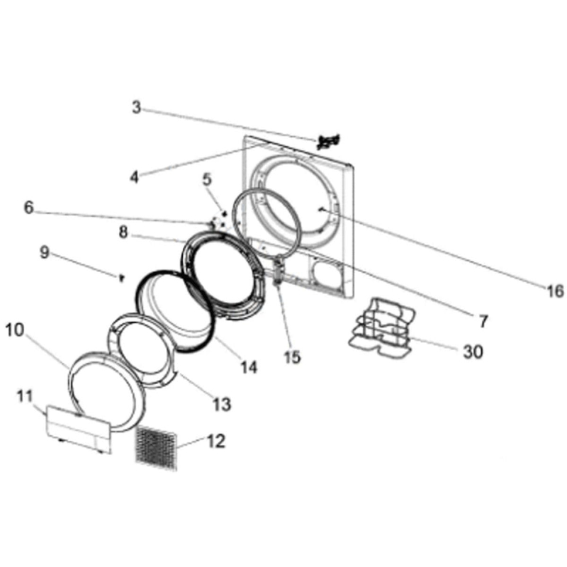 Vitre de porte (repere 14) d'origine C00526619 WHIRLPOOL