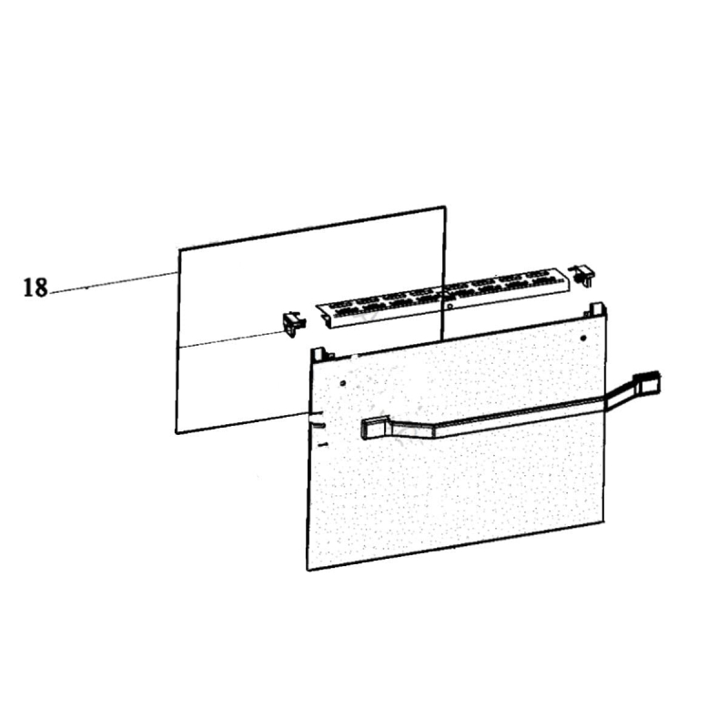 Vitre interieure (repere 18) d'origine 532X397 mm C00301671 HOTPOINT