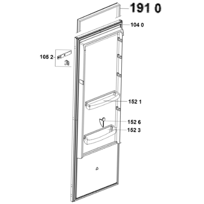 Joint de porte (repere 191 0) d'origine 481010674448 WHIRLPOOL