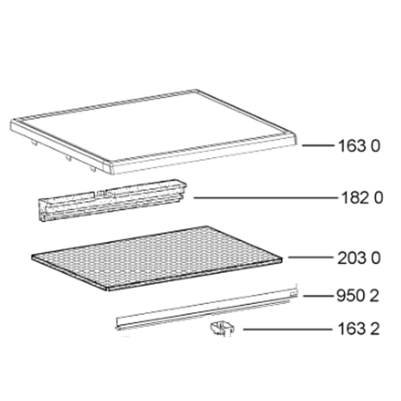 Capot superieur inox (repere 163 0) d'origine 481010565816 WHIRLPOOL