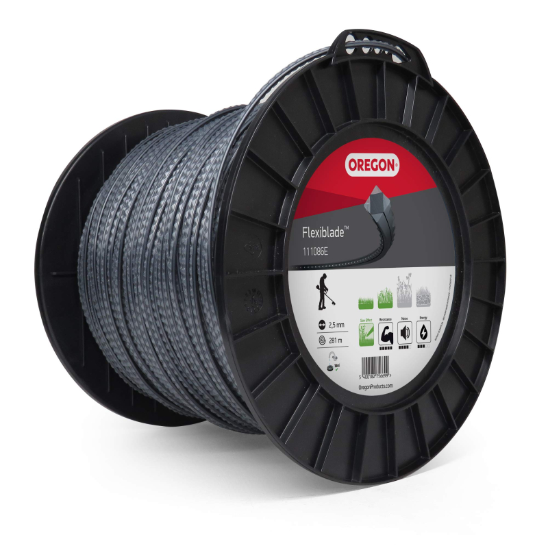 Oregon 111086E Fil de coupe strié FlexiBlade, 2,50 mm, bobine de 281 m