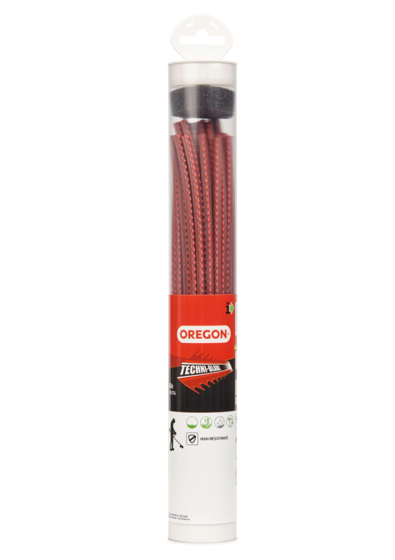 Oregon 539174 Fil de coupe strié prédécoupé Techni-Blade, rouge, 7 mm, 26 cm, 40 pièces