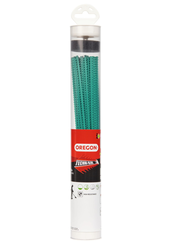 Oregon 539176 Fil de coupe strié prédécoupé Techni-Blade, vert, 5 mm, 26 cm, 70 pièces