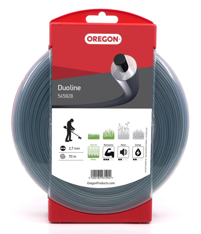 Fil Débroussailleuse Rond Duoline Transparent/Noir Ø2.7mm/70m Oregon 545828