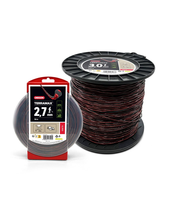 Fil Débroussailleuse Ovale Torsade Terramax Rouge/Noir Ø4,5 Mm/17m Oregon 636774