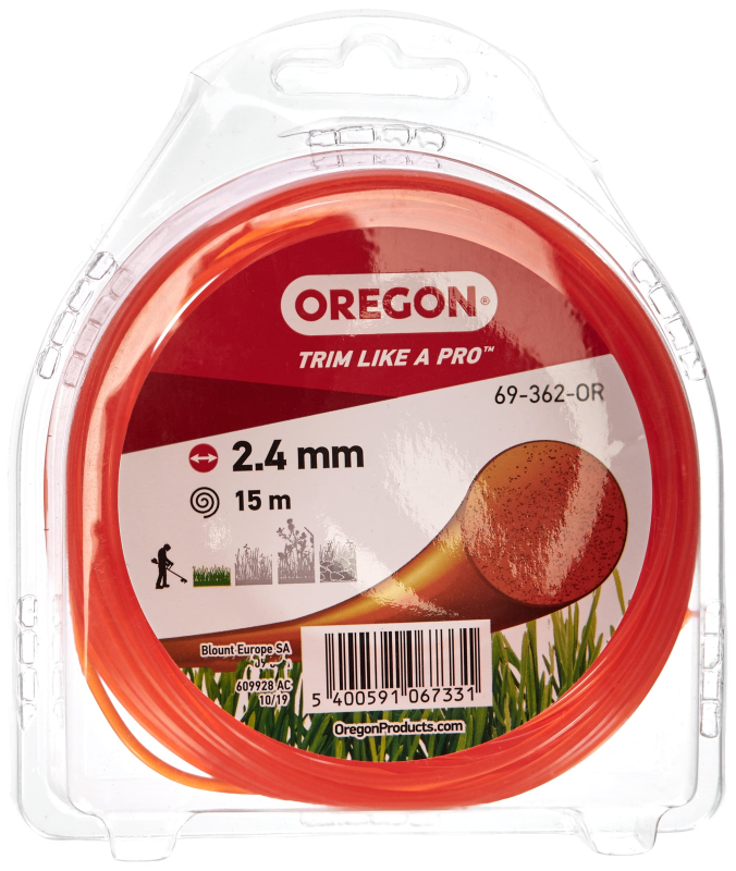 Fil Débroussailleuse Rond Nylon Orange Ø2.4mm/15m Oregon 69-362-OR