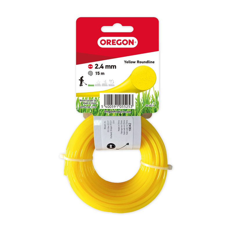 Fil Débroussailleuse Rond Nylon Jaune Ø2.4mm/15m Oregon 69-362-Y