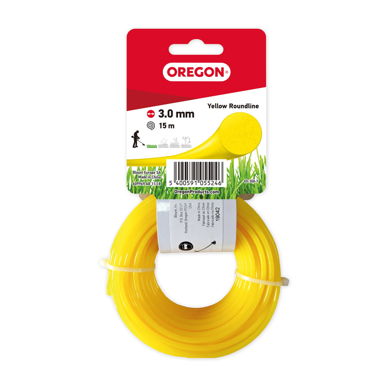 Fil Débroussailleuse Rond Nylon Jaune Ø3.0mm/15m Oregon 69-368-Y