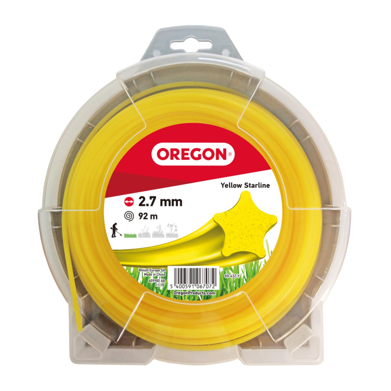Fil Débroussailleuse Etoile Nylon Jaune Ø2.7mm/92m Oregon 69-432-Y