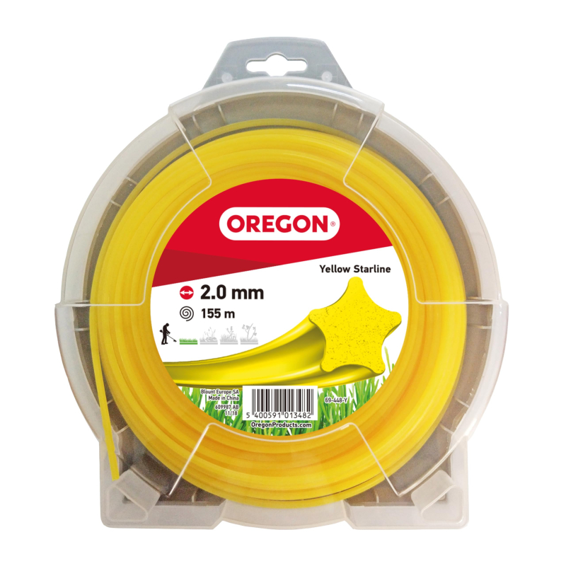 Fil Débroussailleuse Etoile Nylon Jaune Ø2.0mm/155m Oregon 69-448-Y