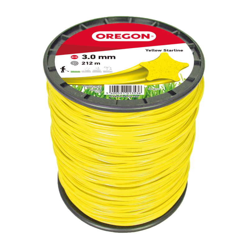 Fil Débroussailleuse Etoile Nylon Jaune Ø3.0mm/212m Oregon 69-461-Y