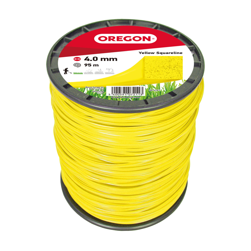 Fil Débroussailleuse Carré Nylon Jaune Ø4.0mm/95m Oregon 69-479-Y