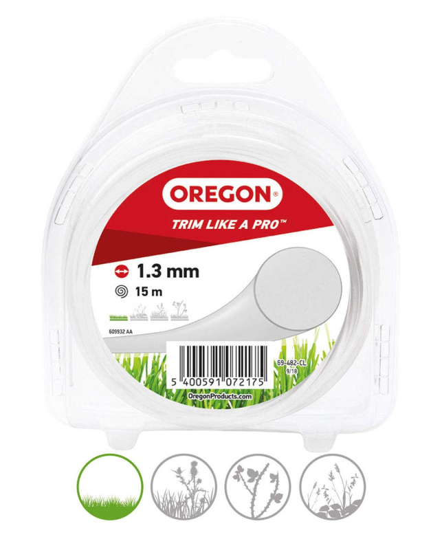 Fil Débroussailleuse Rond Nylon Blanc Ø1.3mm/15m Oregon 69-482-CL