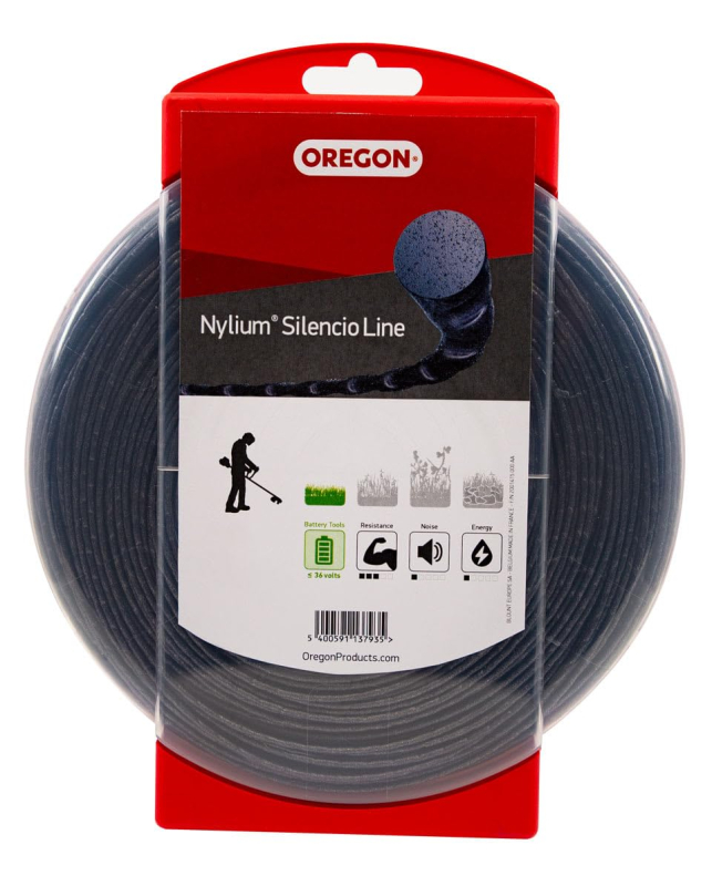 Fil Débroussailleuse Rond Torsade Nylium Silencio Noir Ø3.5mm/40m Oregon 800012