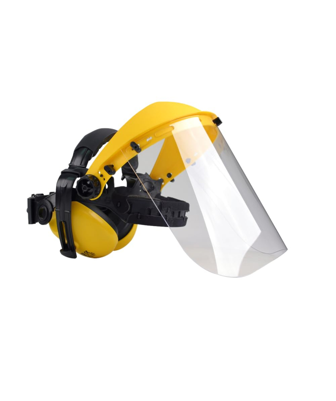 Oregon Q515062 Visière en polycarbonate et Combinaison de casque anti-bruit pour tondeuse