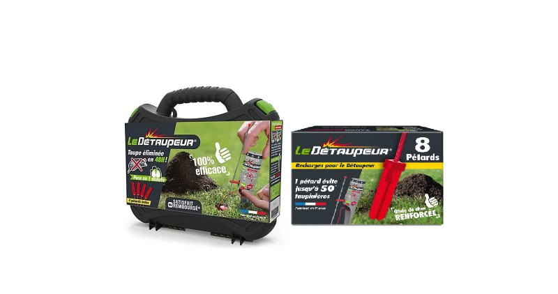 DETAUPEUR | Kit Complet Anti Taupes et Rats Taupiers | VALISETTE + Recharge