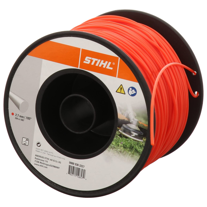 Fil De Coupe Rond STIHL Débrousailleuse 00009302227 - 2,7 Mm - 208 M