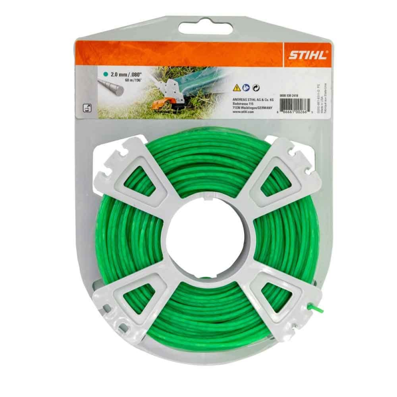 Fil De Coupe Rond Et Silencieux STIHL Débrousailleuse 00009302418 - 2 Mm - 60 M