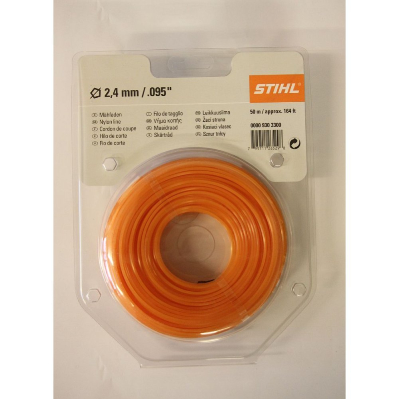 Fil De Coupe Patengone STIHL Débrousailleuse 00009303340 - 2,4 Mm - 48 M