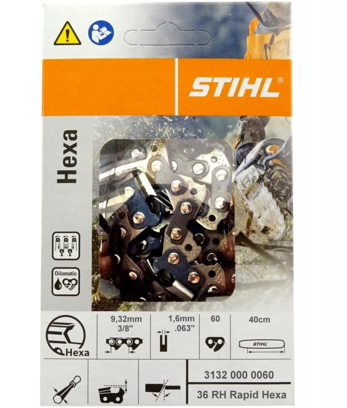 Chaîne tronçonneuse STIHL 31320000060 Pas : 3/8' Jauge : 1.6 Maillons : 60