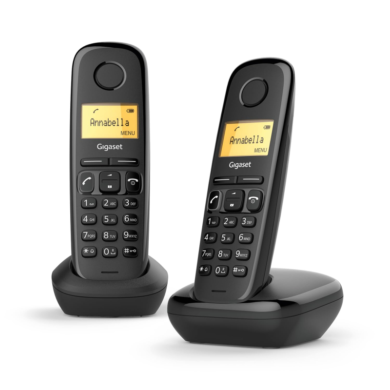 Gigaset A170 Duo - 2 téléphones DECT sans fil - écran avec rétro-éclairage - identification de l'appelant - 18 heures d'autonomi