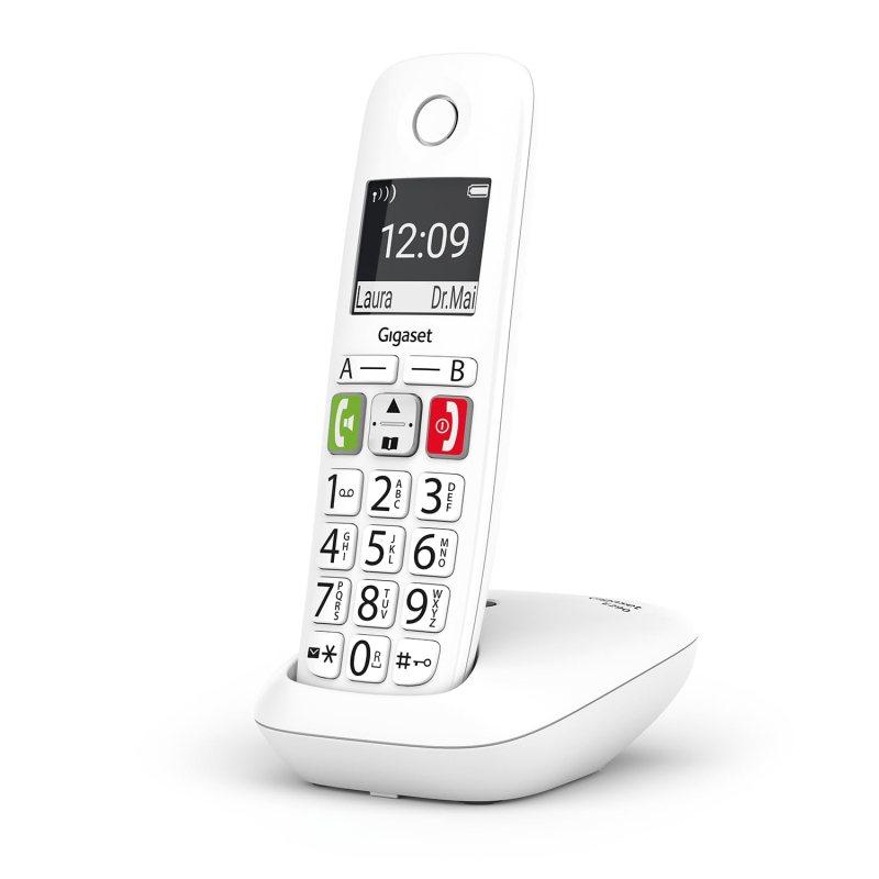 Gigaset E290 - téléphone sans fil pour seniors avec de larges touches, touches d'accès direct pour les numéros importants, fonct