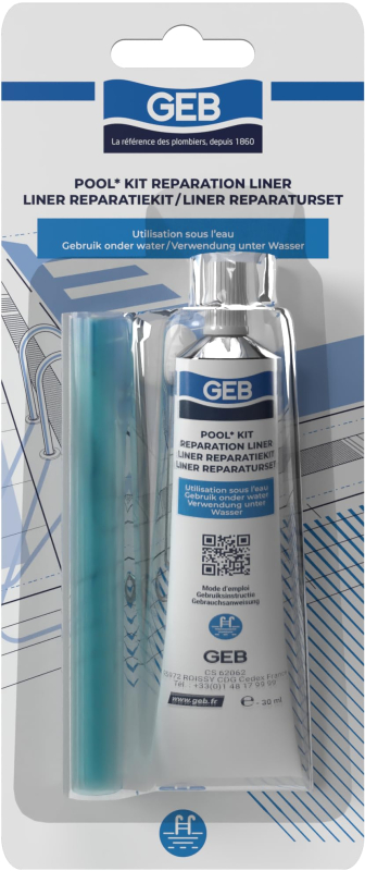 GEB Kit Réparation liner de piscine, spa et jaccuzzi gonflables, bouées, matelas pneumatiques - répare même sous l'eau les déchi