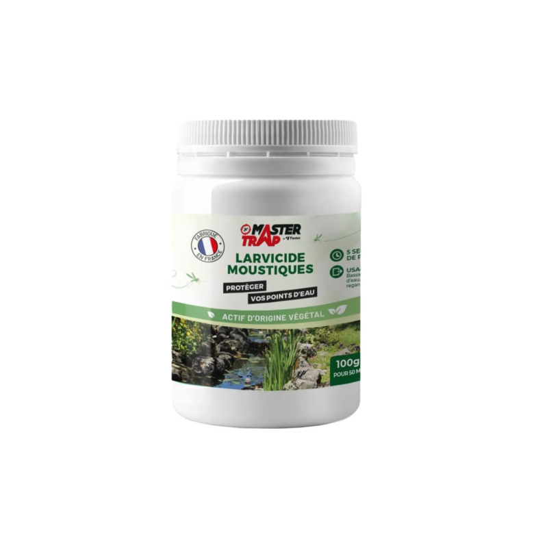 MASTER TRAP - Larvicides Moustiques - Anti larves de moustiques et mouches - Efficace jusqu'à 5 semaines - 100 g