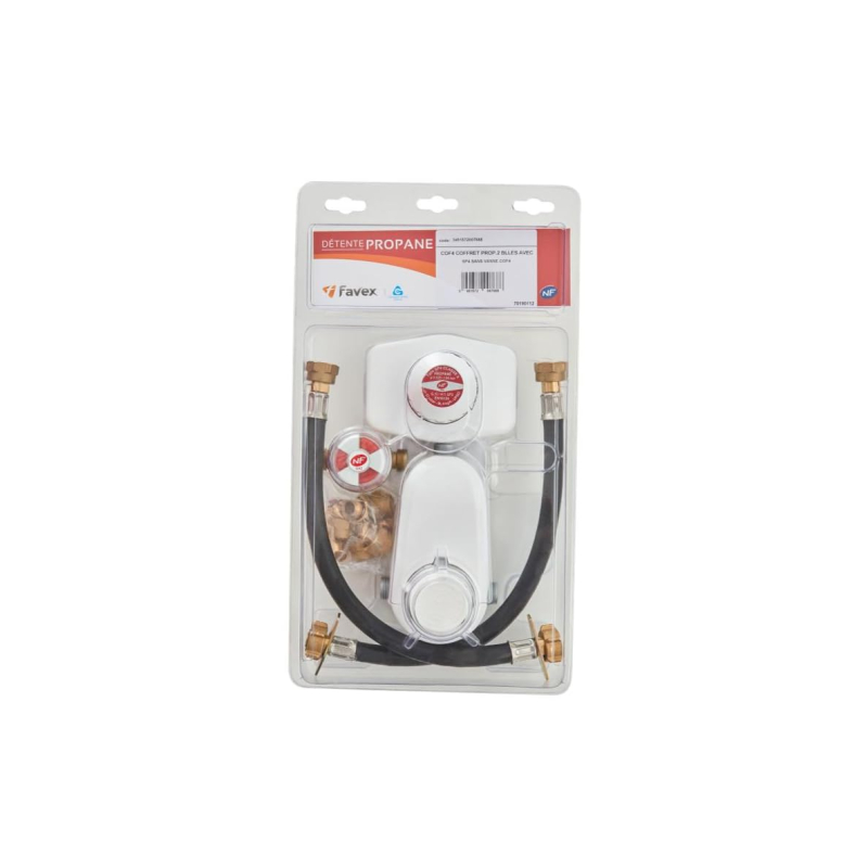 Favex type cof4 coffret complet propane nf avec 1ere et 2eme détente 4kg/h