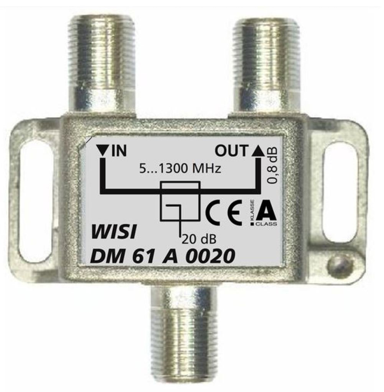 'Wisi 75116 DM 61 A 0020 abzweiger, 3 GHz, 1 Compartiment de, 20 DB Argent