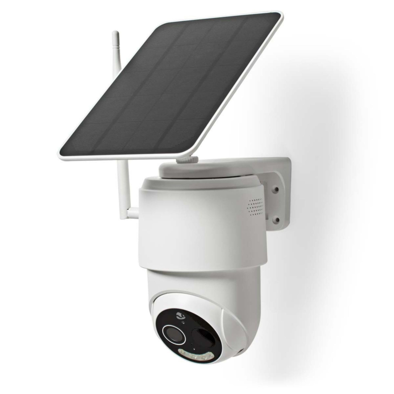NEDIS Caméra WiFi PTZ extérieure Full HD 1080P Autonome avec Panneau Solaire Vision Nocturne et capteur de Mouvement