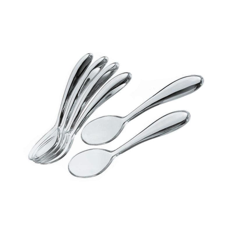 GUZZINI 21731400 Set de 6 Petites Cuillères 14,5 cm Transparent 14,5 x 3,8 x 2,8 cm