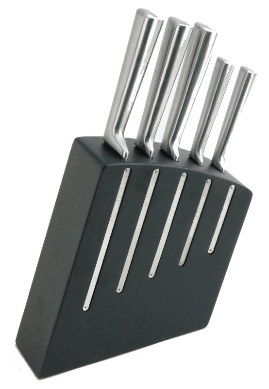 Pradel Jean Dubost 18507 Bloc de Cuisine Kimono Noir 5 Couteaux de de Cuisine Ventoux Acier Inox