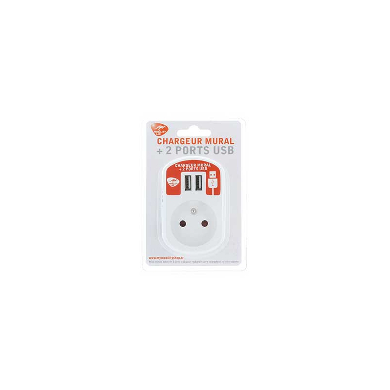 CHARGEUR MURAL 2 PORTS USB TEL307954 Mobility Lab