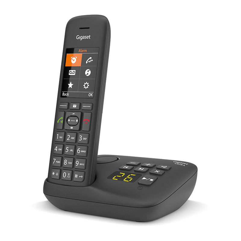 Gigaset C575A - Téléphone fixe sans fil avec répondeur intégré jusqu'à 30 minutes d'enregistrement, grand écran rétro-éclairé co