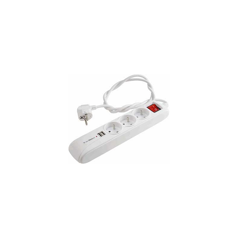 BLOC 3 PRISES + 2USB-A + INTER 728366